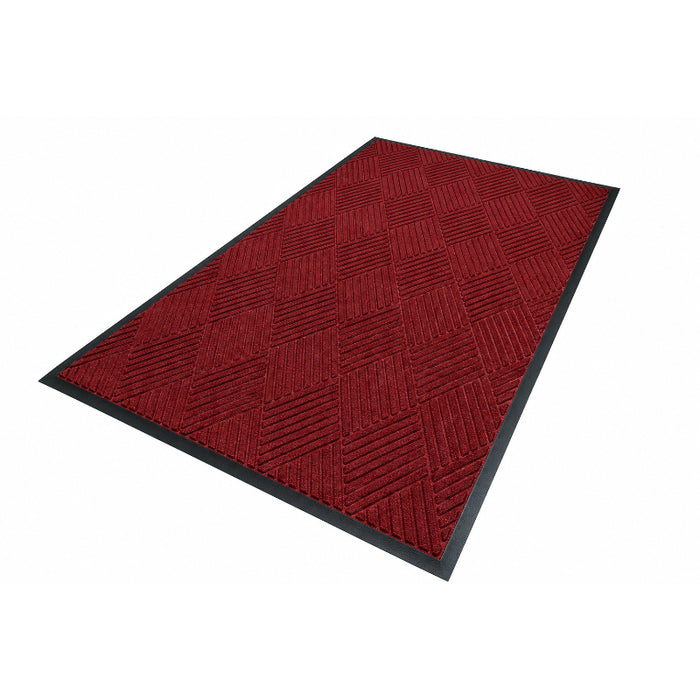 WaterHog® Diamond Pattern Classic Border Entrance Mat with Smooth Backing - 208 Series - Red Black