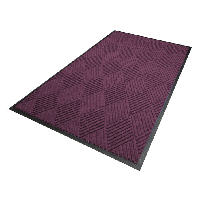 WaterHog® Diamond Pattern Classic Border Entrance Mat with Smooth Backing - 208 Series - Bordeaux
