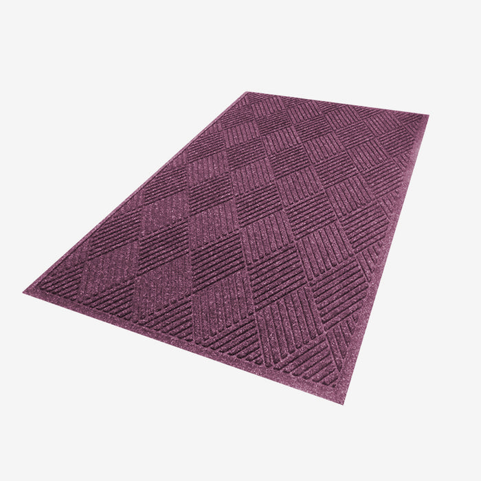WaterHog® Diamond Pattern Fashion Border Entrance Mat with Smooth Backing - 221 Series - Bordeaux