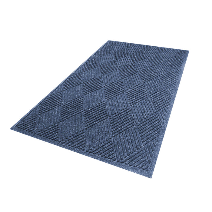 WaterHog® Diamond Pattern Fashion Border Entrance Mat with Smooth Backing - 221 Series - Navy