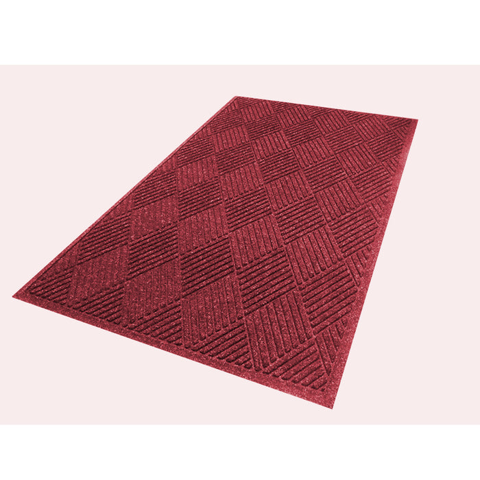 WaterHog® Diamond Pattern Fashion Border Entrance Mat with Smooth Backing - 221 Series - Red Black