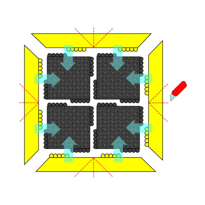 Notrax® De-Flex® Anti-Static Interlocking Rubber Floor Mats 573 Series - 18'' x 18''  Inch - Black