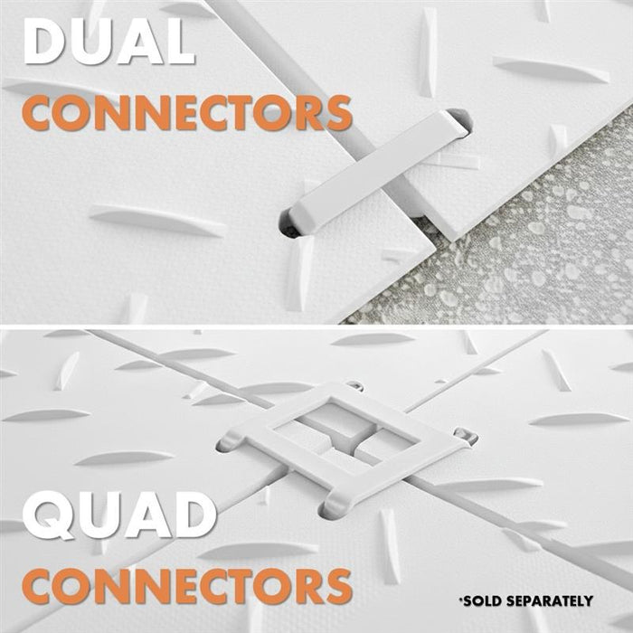 Ground Protection Mat - Heavy Duty - Diamond Tread Pattern - 1/2" Thick - HDPE - White