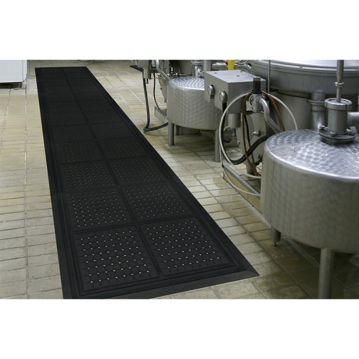 Hog Heaven® Drainable Linkable Anti Fatigue Tiles - 4413 Series - Black Border