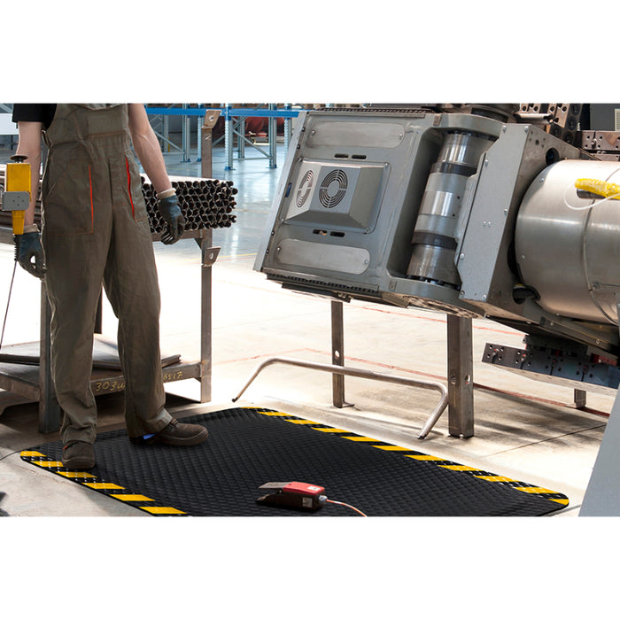 Hog Heaven® Electrically Conductive Anti Fatigue Mat - 4513 Series - Black/Yellow