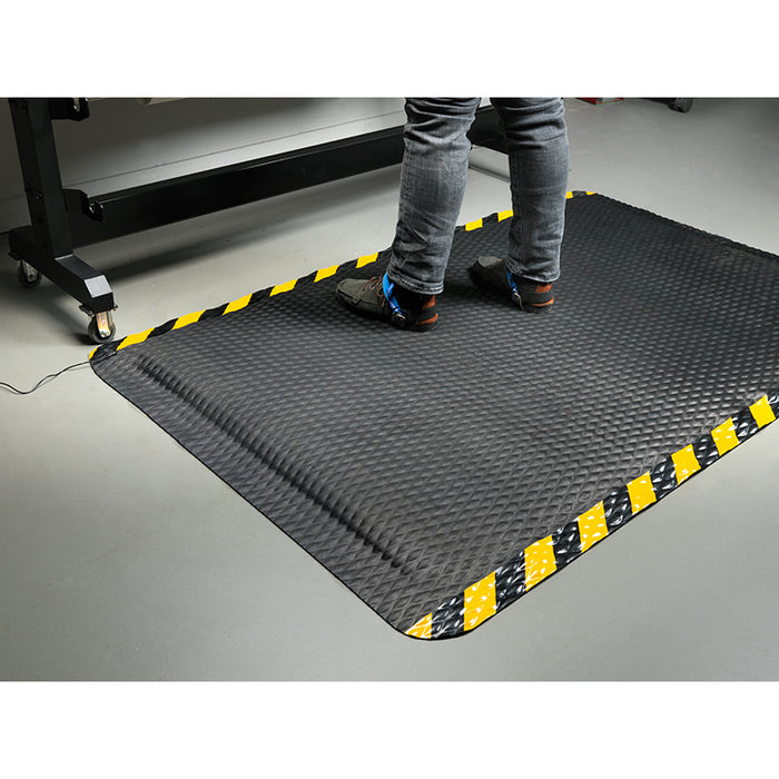 Hog Heaven® Electrically Conductive Anti Fatigue Mat - 4513 Series - Black/Yellow