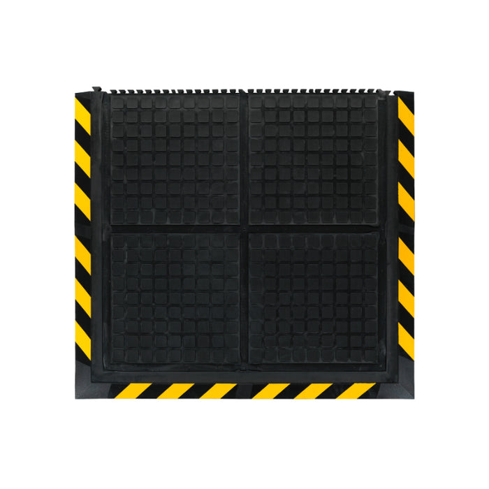 Hog Heaven® Linkable Anti Fatigue Mat - 4498 Series - Black/Yellow Border
