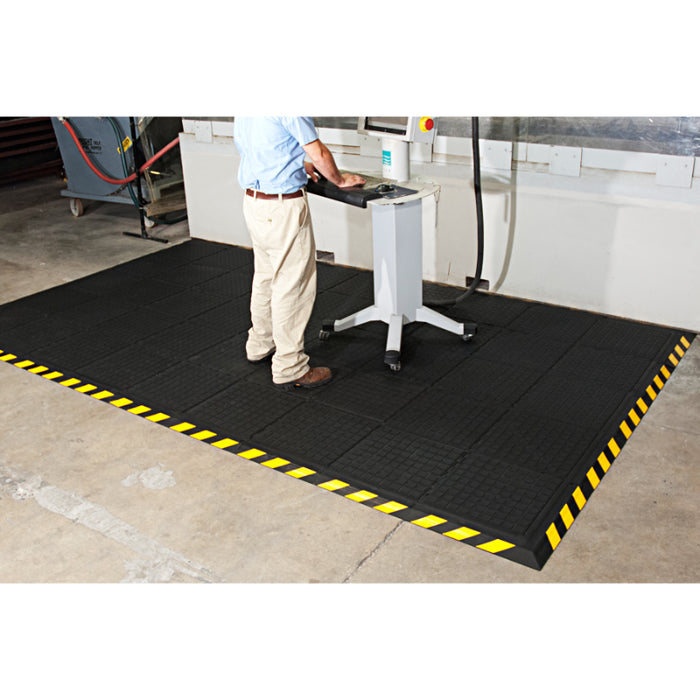 Hog Heaven® Modular Tiles Anti Fatigue Mat - 4472 Series - Black/Yellow