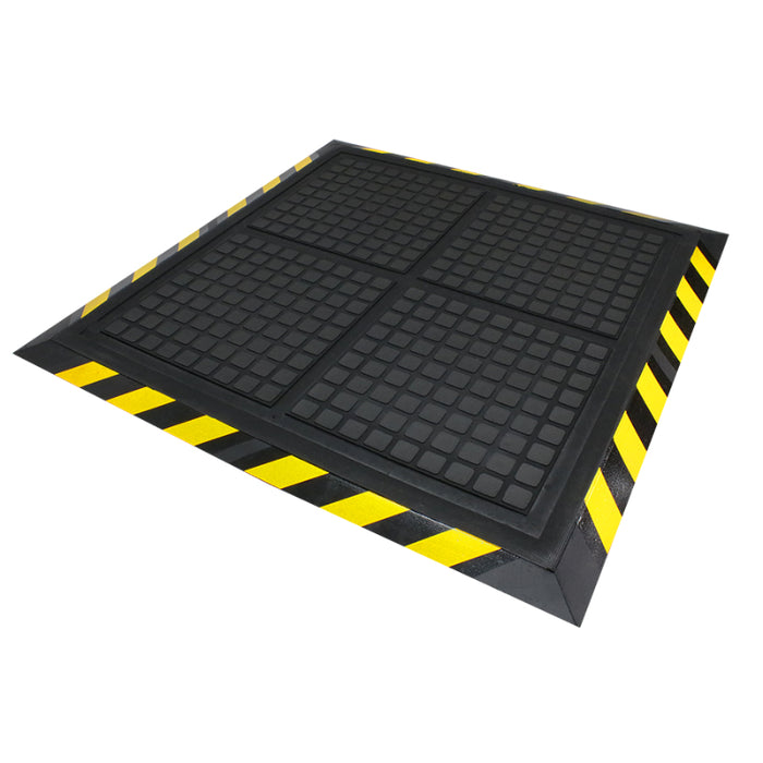 Hog Heaven® Anti Fatigue Workstation Mat - 4494 Series - Black/Yellow Border
