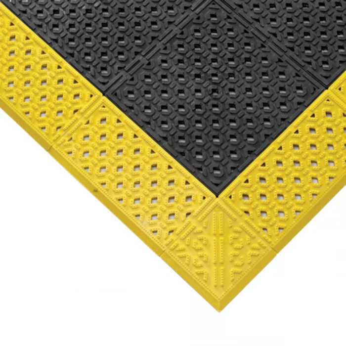Notrax® Cushion-Lok™ Raised Interlocking Drainage Mat - 520 Series - Black/Yellow