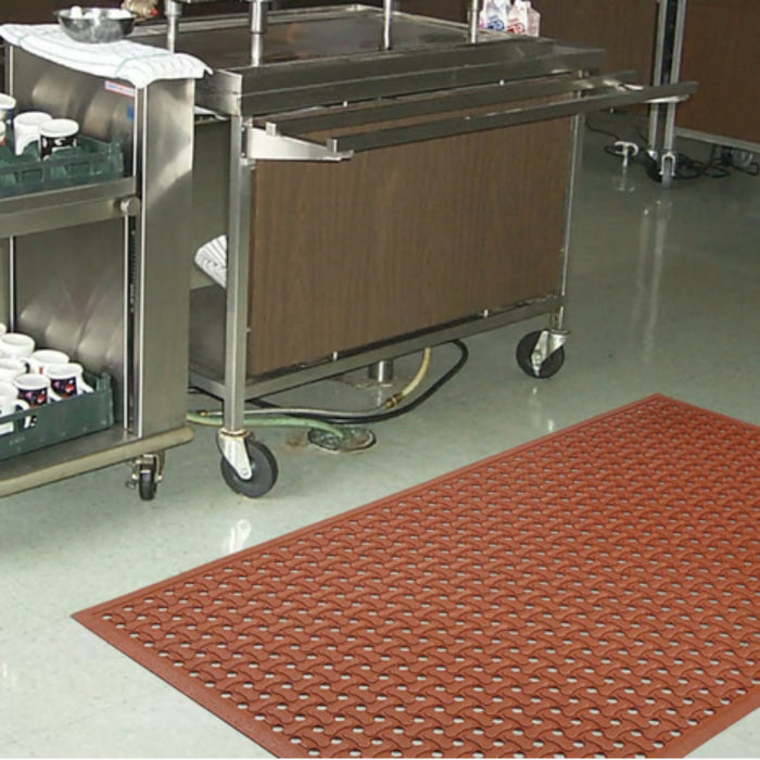 Notrax® Superflow™ Reversible Anti Fatigue Drainage Mat - T18 Series - Red