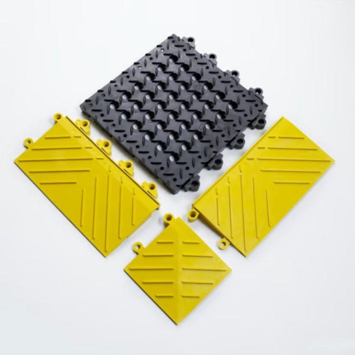 Notrax® Diamond Flex-Lok™ Interlocking Drainage Mat - 620 Series - Black/Yellow