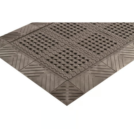 Notrax® Diamond Flex-Lok™ Interlocking Drainage Mat - 620 Series - Black