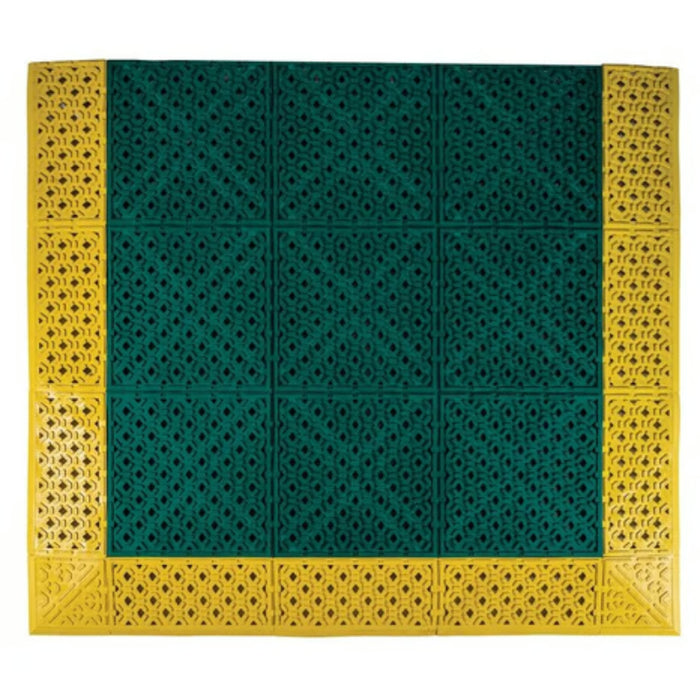 Notrax® Eyewash Station Drainage Mat - 524 Series - Green/Yellow