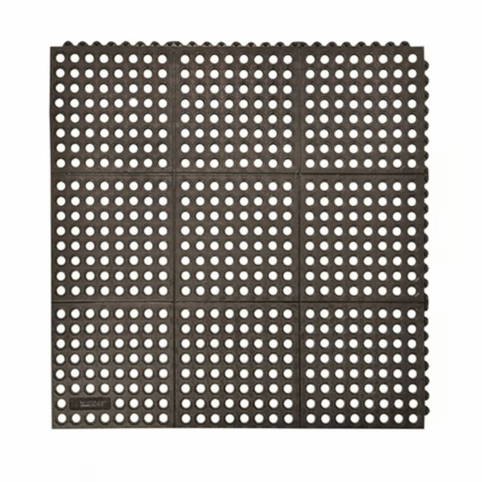 Notrax® Niru® Cushion-Ease® Fire Retardant Anti Fatigue Drainage Floor Mat - 650 Series - Black