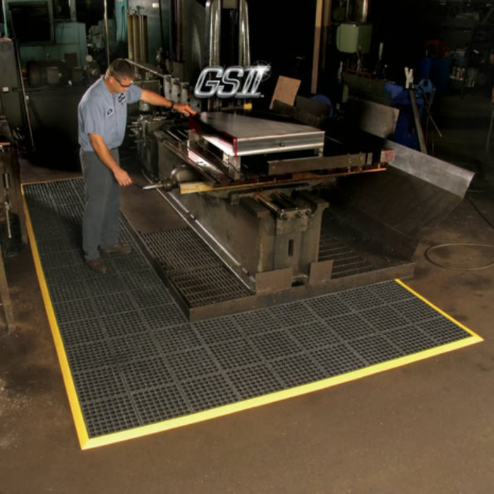 Notrax® Niru® Cushion-Ease® GSII™ Interlocking Rubber Mat - 850 Series - Black