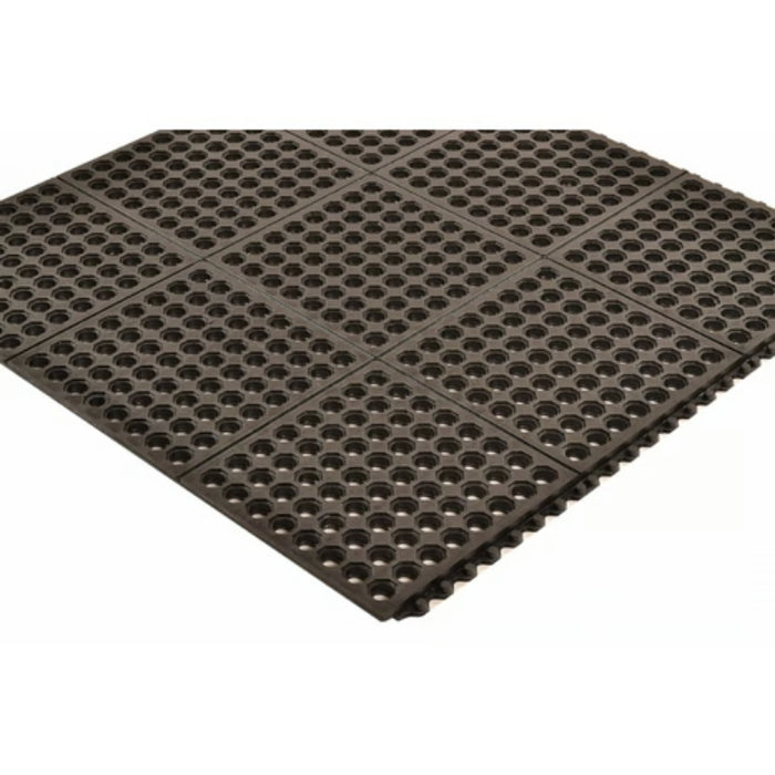 Notrax® Niru® Cushion-Ease® Interlocking Rubber Floor Mat - 650 Series - Black