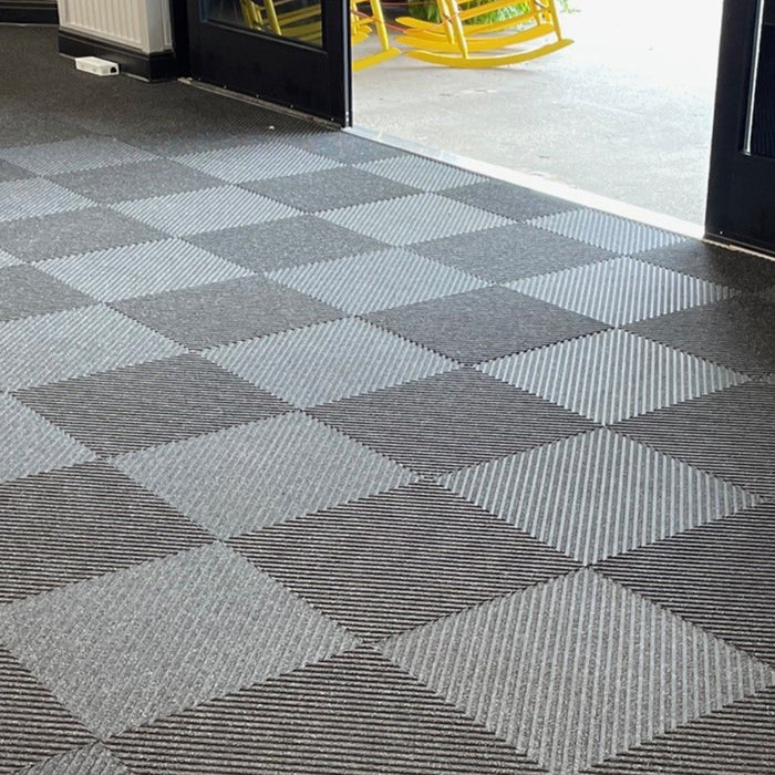 REPP-Tile™ Broken Diagonal Carpet Tile - 684 Series - Anthracite