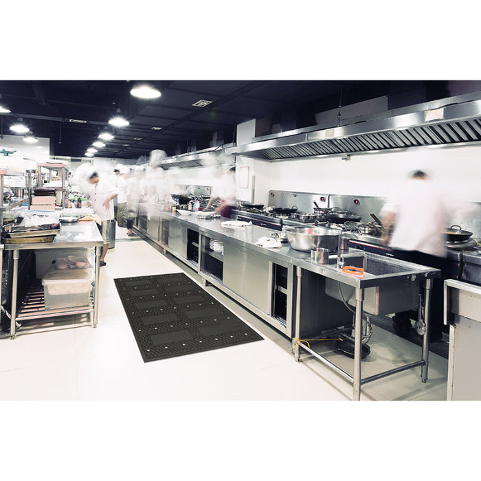 Traction Tread Grit Slip Resistant Workstation Mat - 51 Series - Black