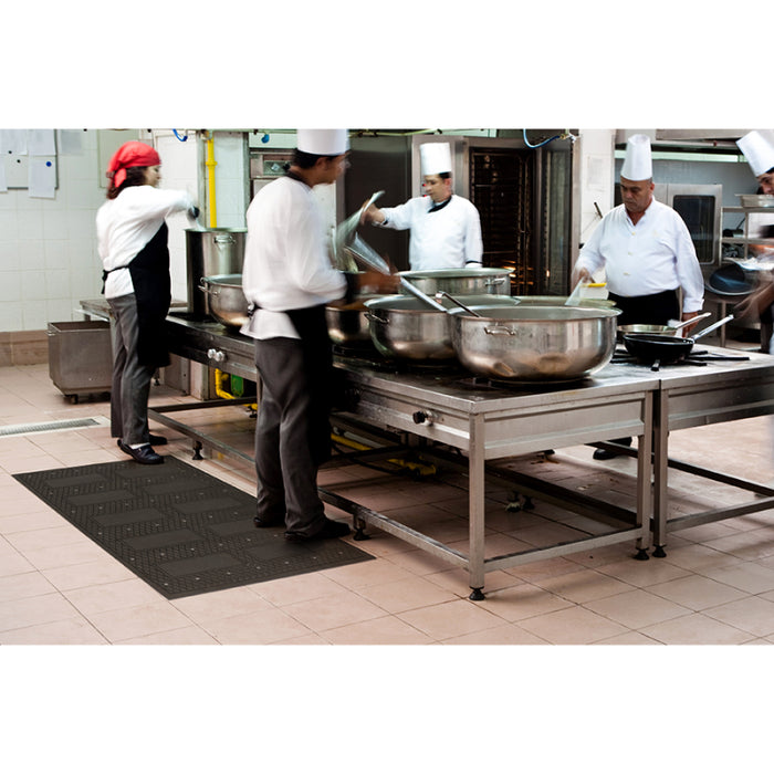Traction Tread Grit Slip Resistant Workstation Mat - 51 Series - Black
