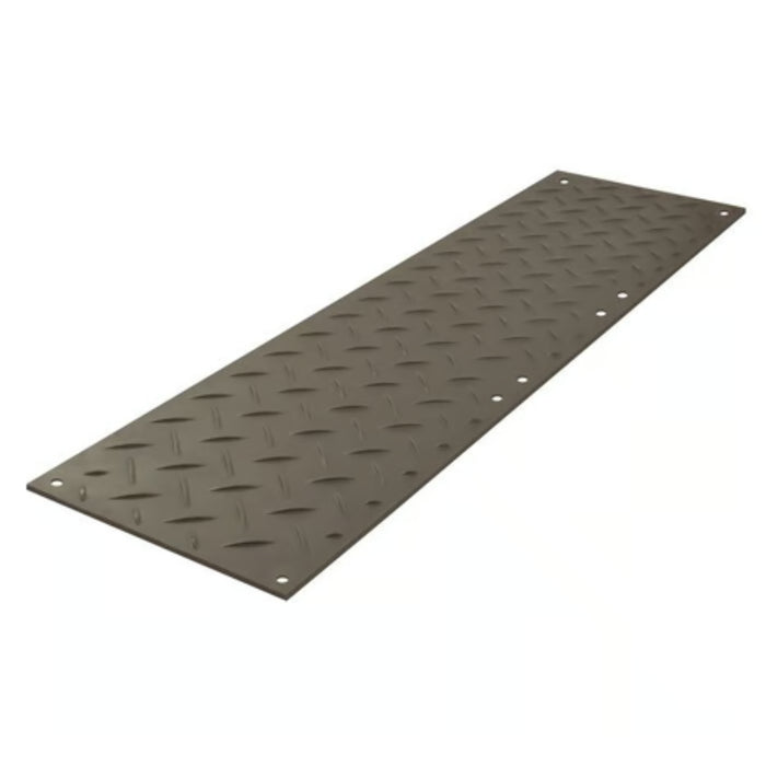 Versamat® Ground Protection Mat - 2' W x 8' L - Flat Tread / Diamond Tread on Reverse - Black