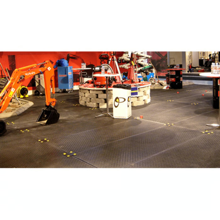 Versamat® Ground Protection Mat - 4' W x 8' L - Flat Tread / Diamond Tread on Reverse - Black