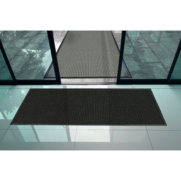 WaterHog® Fashion Border 78-mil Entrance Mat with Smooth Backing - 280 Series - Charcoal