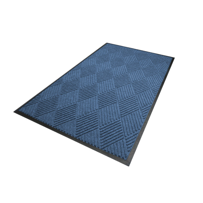WaterHog® Diamond Pattern Classic Border Entrance Mat with Smooth Backing - 208 Series - Medium Blue