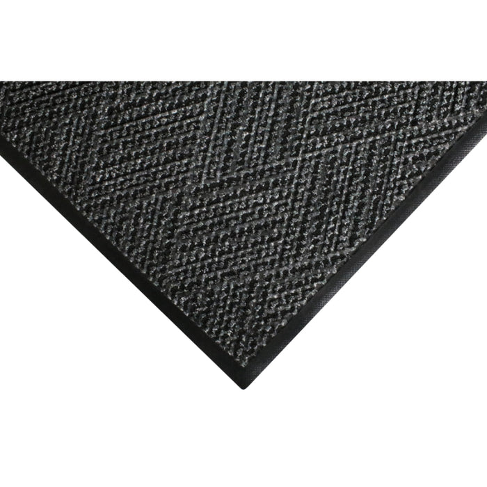 WaterHog® Diamondcord Classic Border Entrance Mat with Smooth Backing - 296 Series - Charcoal
