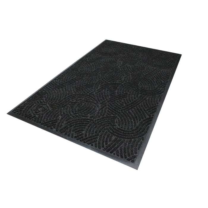 WaterHog® Plus Classic Border Entrance Mat with Smooth Nitrile - 185 Series - Black Smoke
