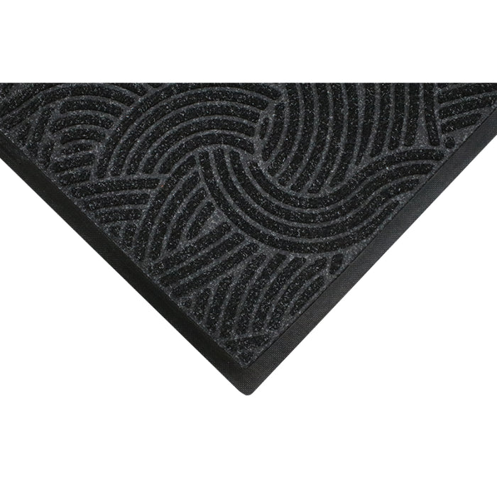 WaterHog® Plus Classic Border Entrance Mat with Smooth Nitrile - 185 Series - Black Smoke