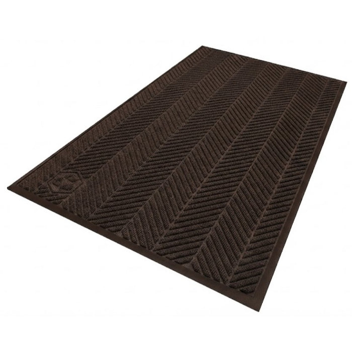 WaterHog® Max Herringbone Fashion Border Entrance Mat with Smooth Backing - 2241 Series - Chestnut