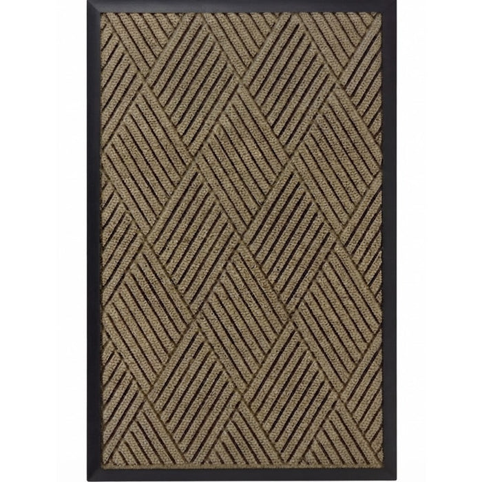WaterHog® Max Diamond Scraper Classic Border Entrance Mat with Smooth Backing - 2295 Series - Chestnut