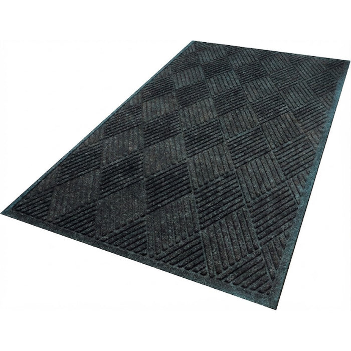 WaterHog® Max Diamond Scraper Fashion Border Entrance Mat with Smooth Backing - 2297 Series - Black Smoke