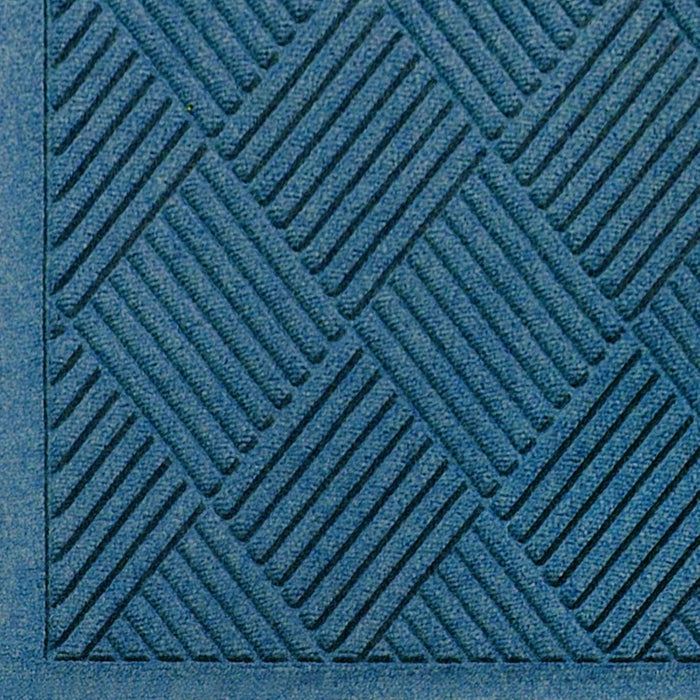 WaterHog® Max Diamond Scraper Fashion Border Entrance Mat with Smooth Backing - 2297 Series - Indigo