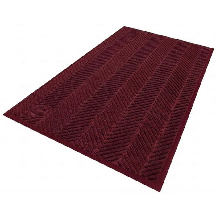 WaterHog® Max Herringbone Fashion Border Entrance Mat with Smooth Backing - 2241 Series - Maroon
