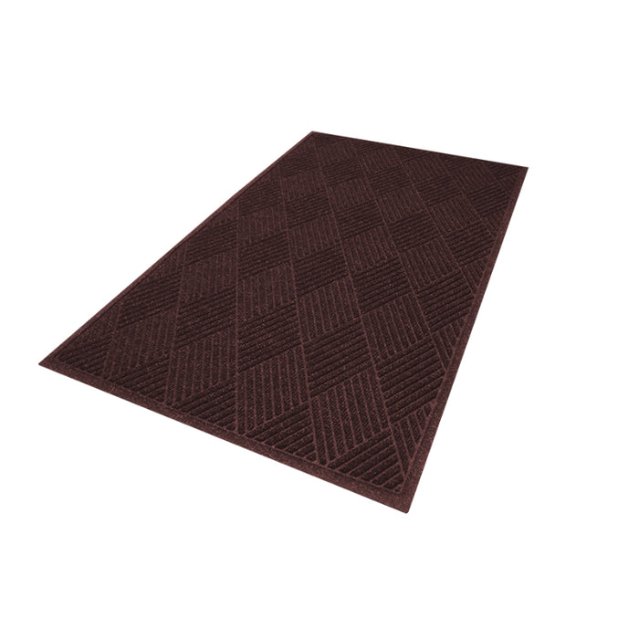 WaterHog® Max Diamond Scraper Fashion Border Entrance Mat with Smooth Backing - 2297 Series - Maroon