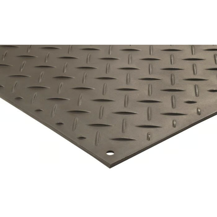 Alturnamat® Ground Protection Mat - 2' W x 8' L - Diamond Tread One Side - Black