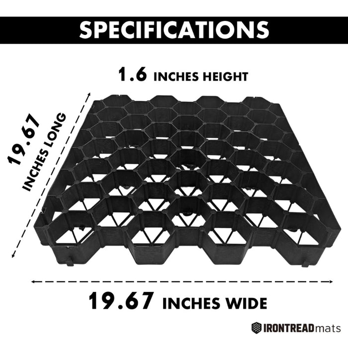 IronTread Mats Permeable Paver - 19.6" W x 19.6" L x 1.6" H - 2.64 SQ FT