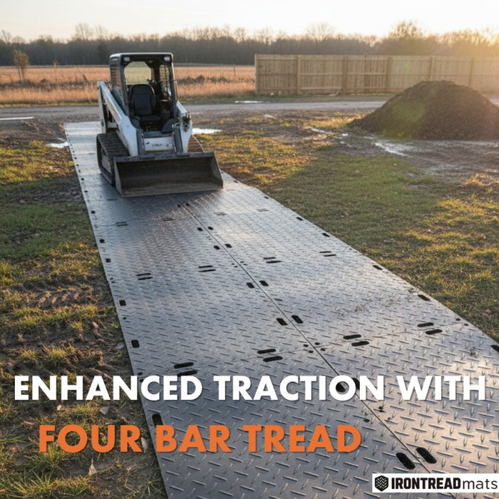 Diamond Thread Mat Ground Protection Mat - Heavy Duty - Diamond Tread Pattern - 3/8