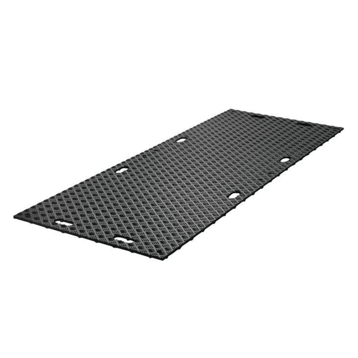 MambaMAT® Ground Protection Mat - 4' W x 8' L - Diamond / Low Profile Pedestrian Tread - Black