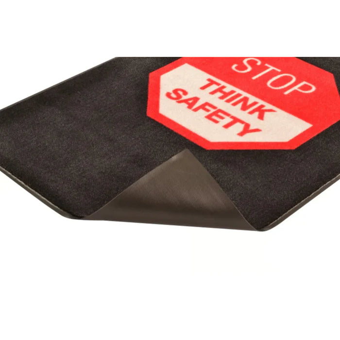 Notrax® Safety Message Entrance Floor Entry Mats For Business - 4' x 6' Feet - STOP THINK SAFETY