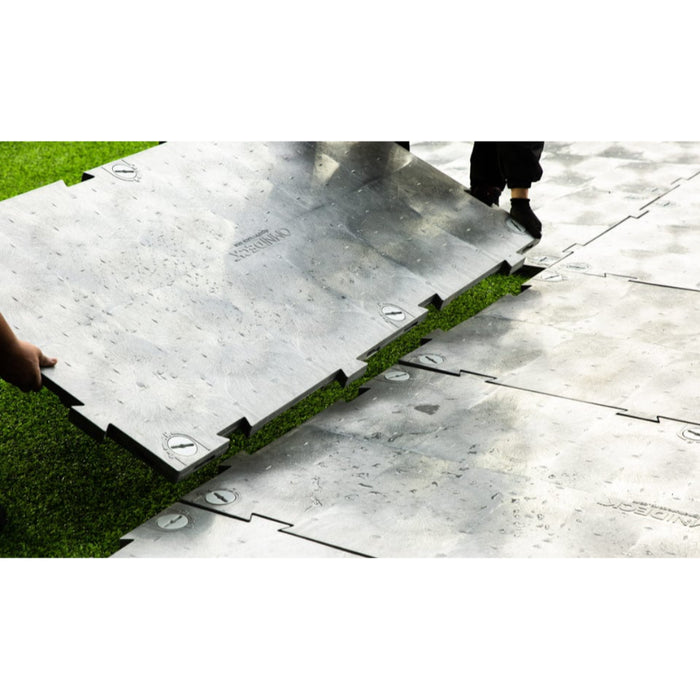 OmniDeck® Heavy Duty Temporary Event Outdoor Floor and Turf Protection Mat - 3' x 6' Translucent Gray HDPE