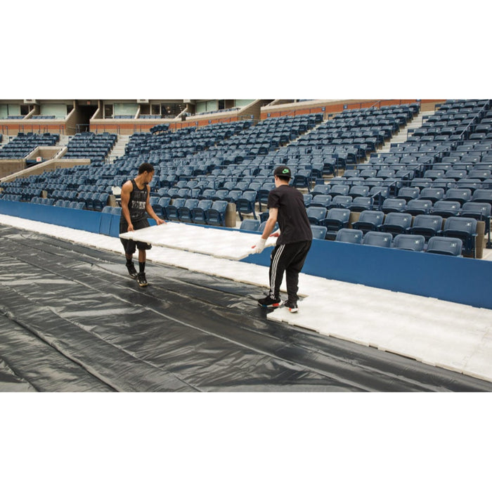 OmniDeck® Heavy Duty Temporary Event Outdoor Floor and Turf Protection Mat - 3' x 6' Translucent Gray HDPE