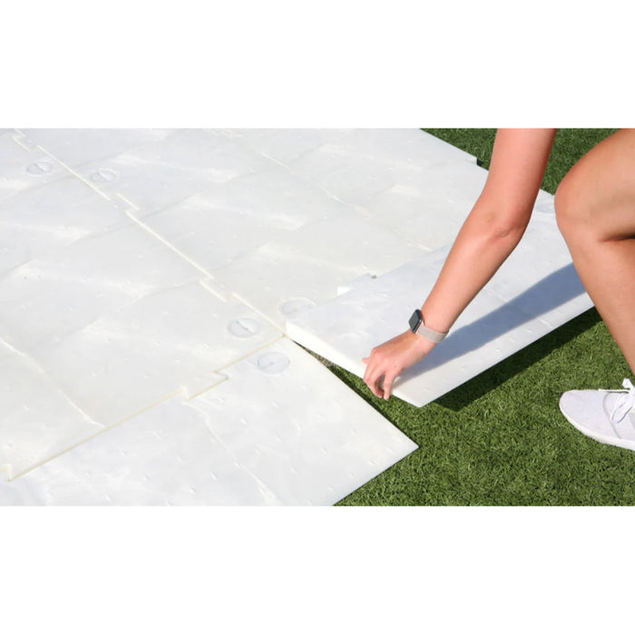 OmniDeck® Heavy Duty Temporary Event Outdoor Floor and Turf Protection Mat - 3' x 6' Translucent Gray HDPE