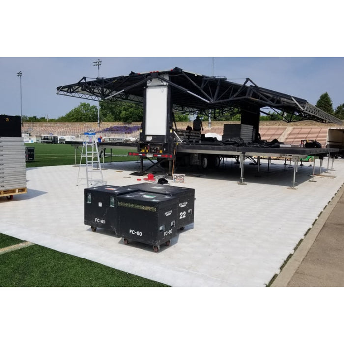 OmniDeck® Temporary Event Outdoor Floor and Turf Protection Mat - 3' x 6' Translucent Gray HDPE