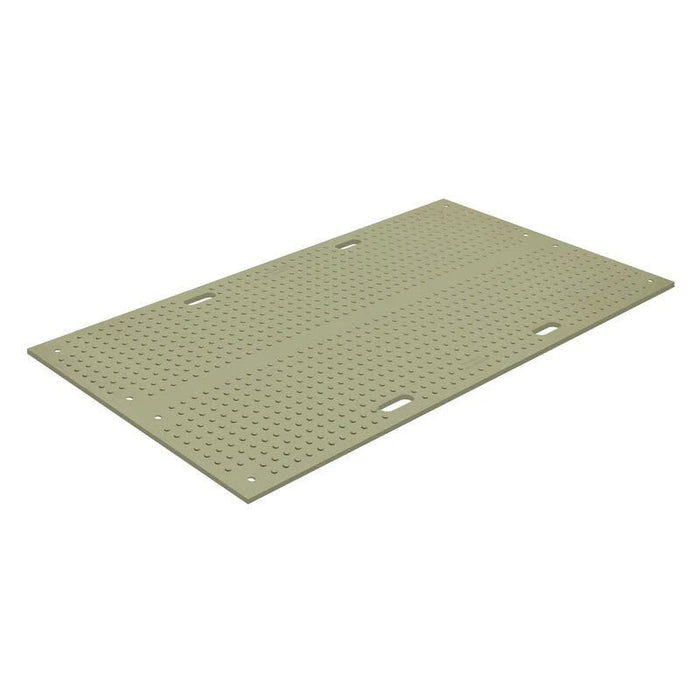 TrakMat® Ground Protection Mat - 4' W x 8' L - Power Cylinder Nub / Flat Tread On Reverse - Green