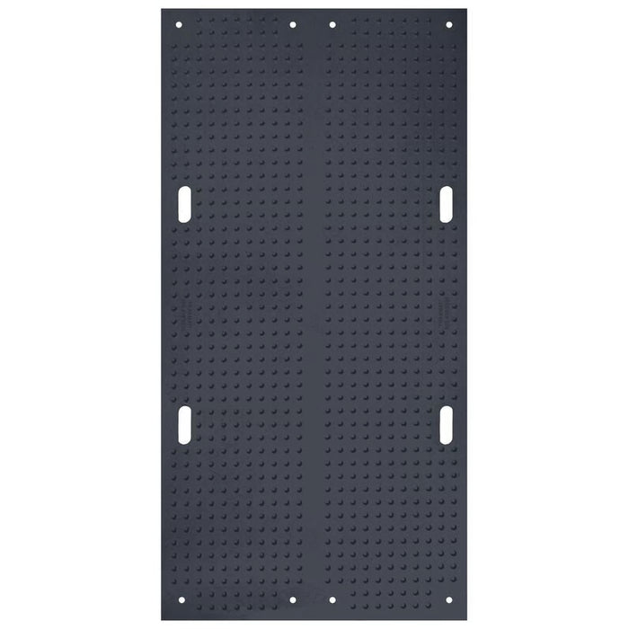 TrakMat® Ground Protection Mat - 4' W x 8' L - Power Cylinder Nub Tread Both Sides - Black