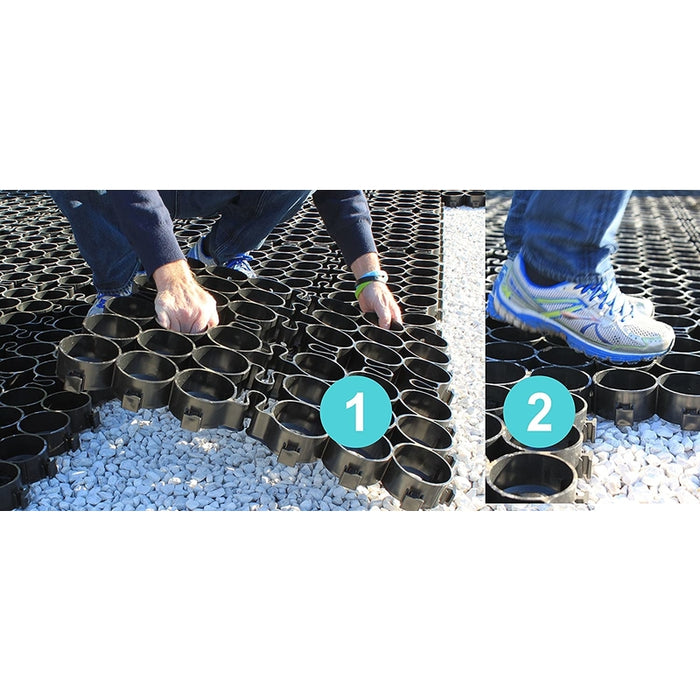 TrueGrid® Pro-Lite Plastic Permeable Paver Grid - 24" W x 24" L x 1" H - 4 SQ FT