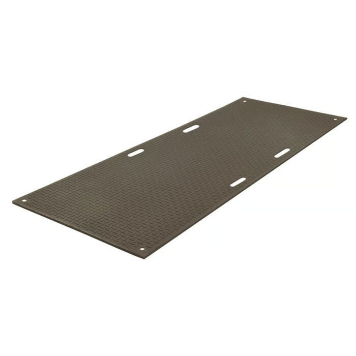 Versamat® Ground Protection Mat - 3' W x 8' L - Hand Holes - Load Capacity 120 Ton - Black